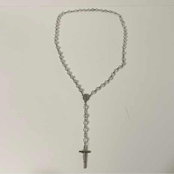 Vintage Crucifix Catholic Jesus Christian Cross Pendant Rosary Necklace - Picture 6 of 16